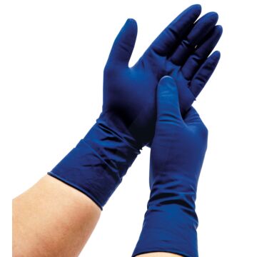 Latex Gloves High Risk long dark blue 